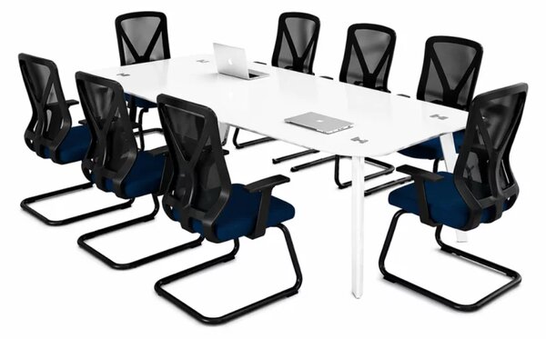 Set Noble Line & Novaire - Masa de conferinta din sticla securizata si Scaun de birou ergonomic