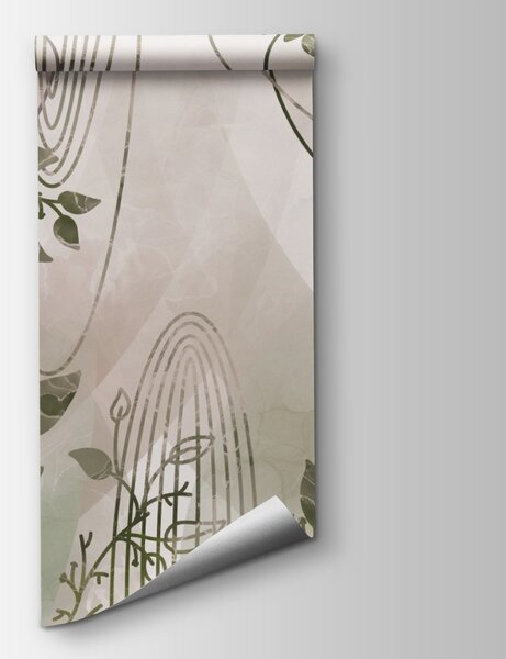 Fototapet Design abstract inspirat din natură în verde, Fototapet frunze, Fototapet populare, t00204 - Tapeko.ro