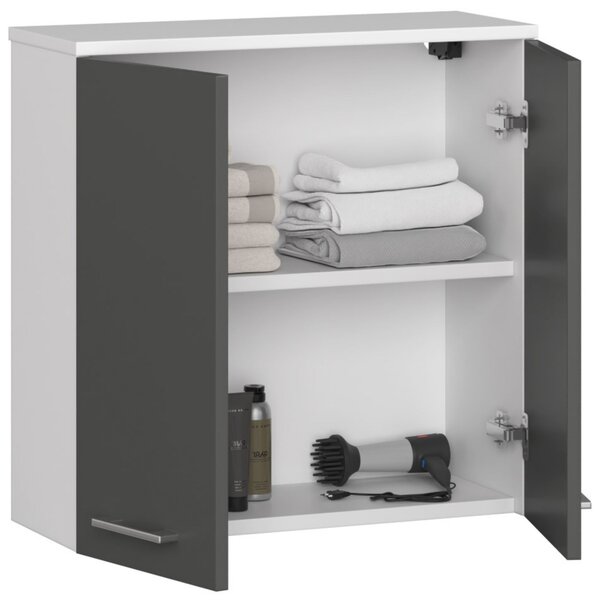 Dulap de baie suspendat Farid TYP5 (alb + grafit gri). Promo -15%. 1070856