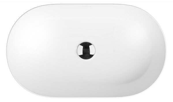 Oltens Lom Thin lavoar 52x30 cm ovale de blat alb luciu 40328000