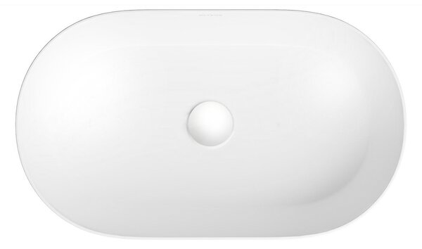Oltens Lom Thin lavoar 52x30 cm ovale de blat alb luciu 40328000