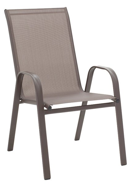 Set de gradina masa si scaune 5 bucati Ensure-Calan metal-sticla maro 140x80x70cm