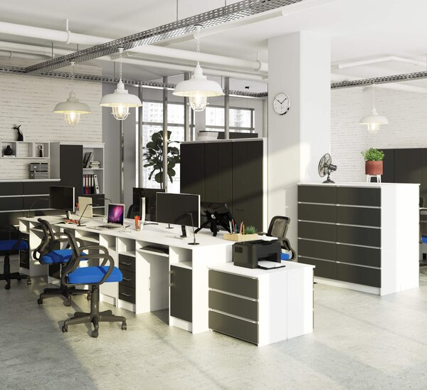 Masă PC Asegura (alb + grafit). Promo -13%. 1117077