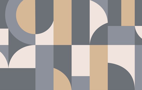 Fototapet Model geometric gri și alb, Fototapet abstracte, Fototapet populare, t00247 - Tapeko.ro