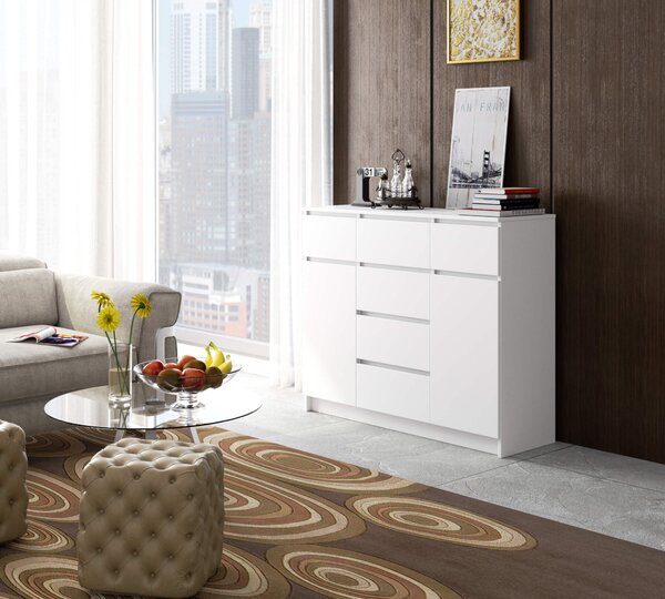 Comodă Kraft 2D 6SZ (alb). Promo -20%. 1117176