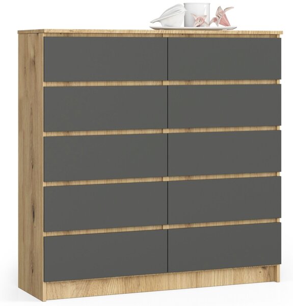 Comodă Kraft 10SZ (stejar artisan + grafit). Promo -18%. 1117182