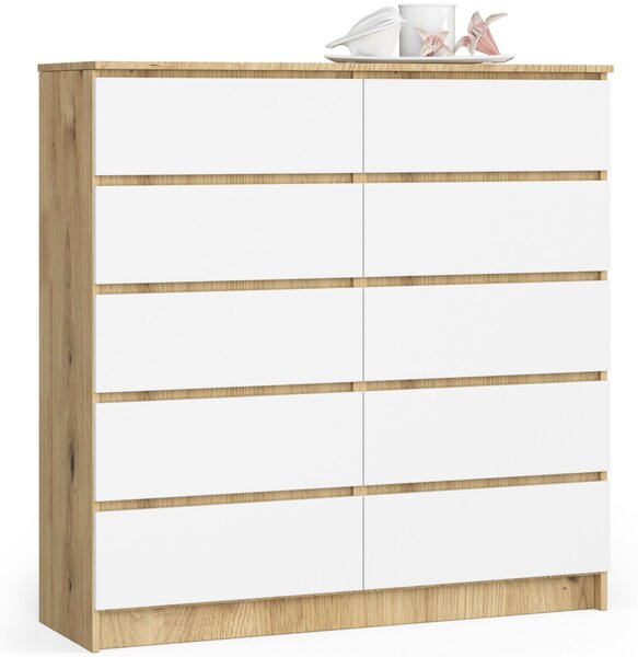 Comodă Kraft 10SZ (stejar artisan + alb). Promo -17%. 1117183