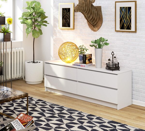 Comodă Kurtinaitis 4SZ (alb). Promo -20%. 1117188
