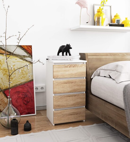 Comodă Cobertura (alb + stejar sonoma). Promo -17%. 1117203
