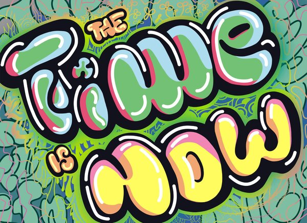 Fototapet Graffiti colorat pe un fundal verde, Fototapet moderne, Fototapet populare, t00274 - Tapeko.ro