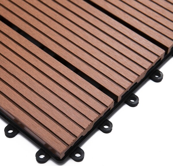 Outsunny set gresie de gradina, 30x30x2.2cm, maro | Aosom Romania