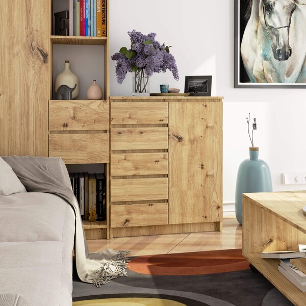 Comodă Kirmair (stejar craft). Promo -14%. 1117242