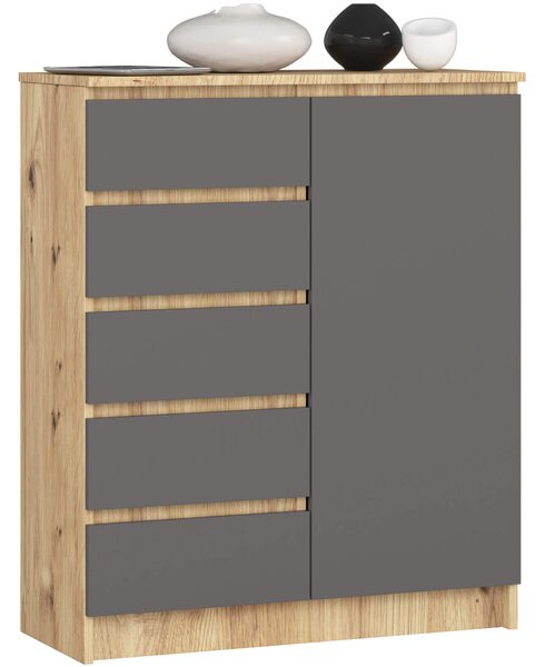 Comodă Kirmair (stejar artisan + grafit). Promo -17%. 1117246