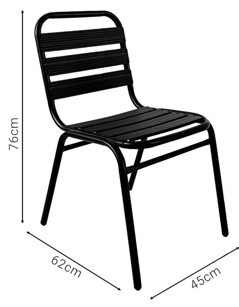 Set 3 buc masă și scaune de grădină Sussie-Vergo Negru 60x60x70 cm