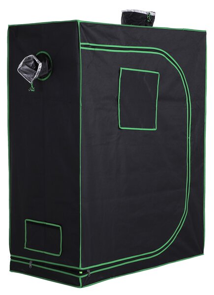 Outsunny Cort Hidroponic pentru Cultivare din Oxford 600D cu 3 Prize de Aer Reglabile și Fereastră, 120x60x150 cm, Negru | Aosom Romania