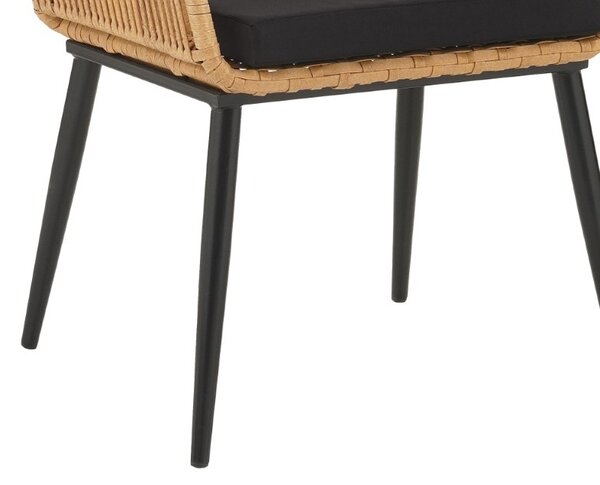 Scaun de grădină Tanish Negru 58x58.5x87 cm