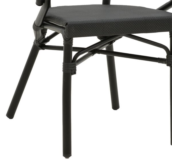 Scaun de grădină Isaia Negru 57x57x83 cm