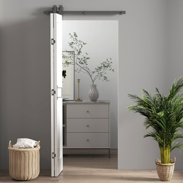 HOMCOM Ușă Pliabilă tip Carte cu Suprafață Vopsibilă 90x210 cm Alb | Aosom Romania
