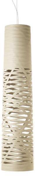 Foscarini Tress media lampă suspendată, gri, reglabil, Bej, Camera de zi / sufragerie, Design