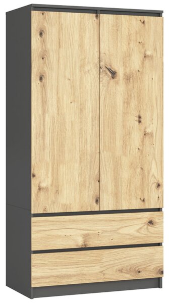 Dulap de haine Submarino (grafit + stejar artisan). Promo -20%. 1117388