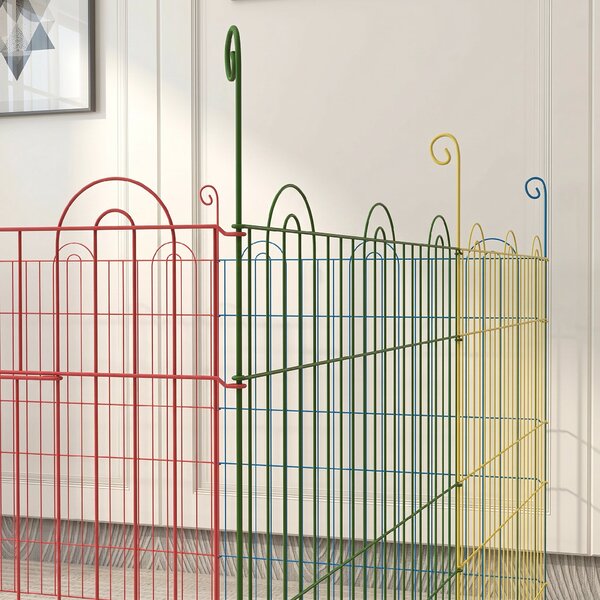 PawHut Țarc pentru Câini cu 8 Panouri, Ușă cu Zăvor, din Oțel, Ø156x60 cm, Multicolor | Aosom Romania