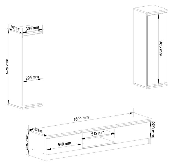 Mobilier camera de zi Megaherzios (alb) (fără iluminat). Promo -18%. 1117425