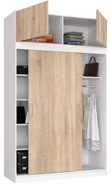 Suprastructură dulap Descansados (alb + stejar sonoma). Promo -14%. 1117432