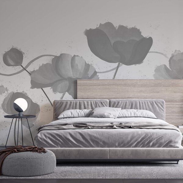 Fototapet Flori capricioase în nuanțe delicate, Fototapet acuarelă, Fototapet populare, t00360v2 - Tapeko.ro