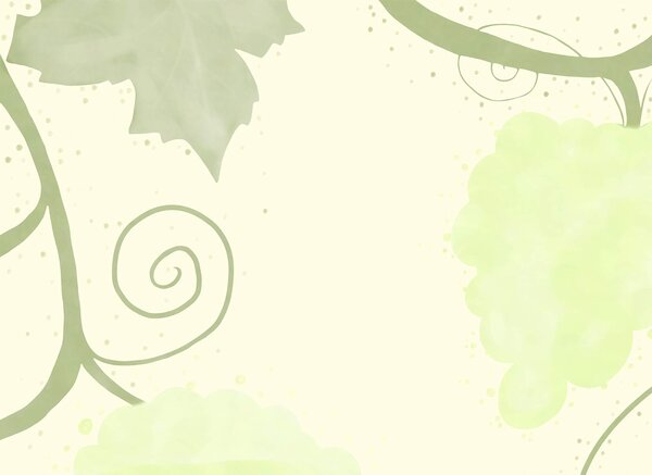 Fototapet Frunze verzi și spirale pe fond alb, Fototapet frunze, Fototapet populare, t00366 - Tapeko.ro