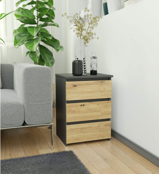 Noptieră Contragolpe (grafit + stejar artisan). Promo -19%. 1117468