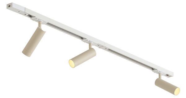 Sistem de iluminat cu șină modern cu 3 spoturi alb cu bej monofazat GU10 35mm - Iconic Jeana Luxe