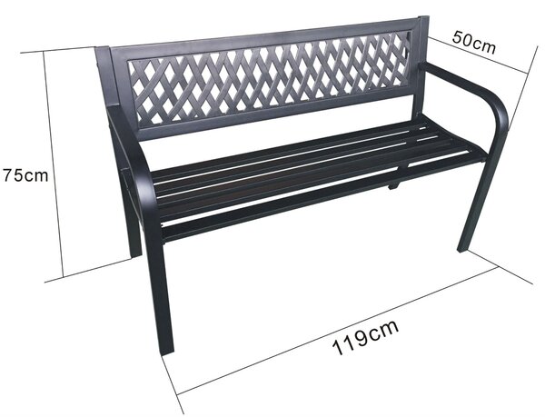 Bancă de grădină Kilometros (negru). Promo -20%. 1117491