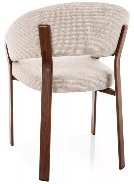 Scaun de sufragerie Nagiso D (nuc + bej deschis). 1155364