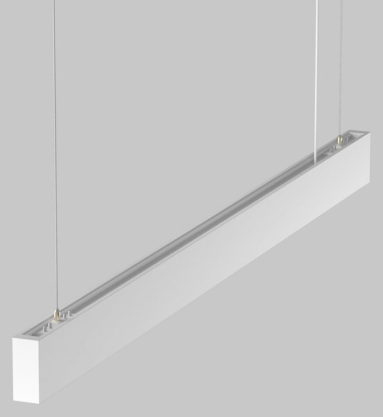 Maytoni Lampă suspendată LED Basis, albă, CCT, lungime 112,5 cm, reglabil, Alb, Camera de zi / sufragerie, Aluminiu, Modern