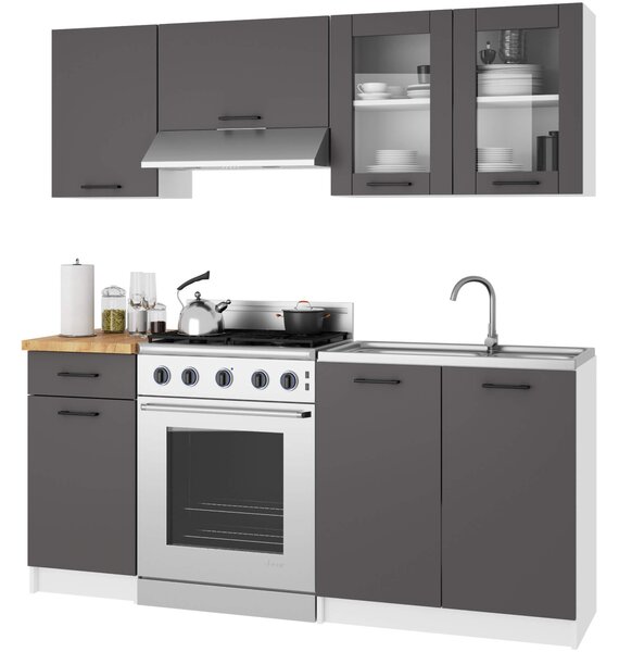 Vitrină de bucătărie superioară Ozara 580 (alb + grafit). Promo -19%. 1117518