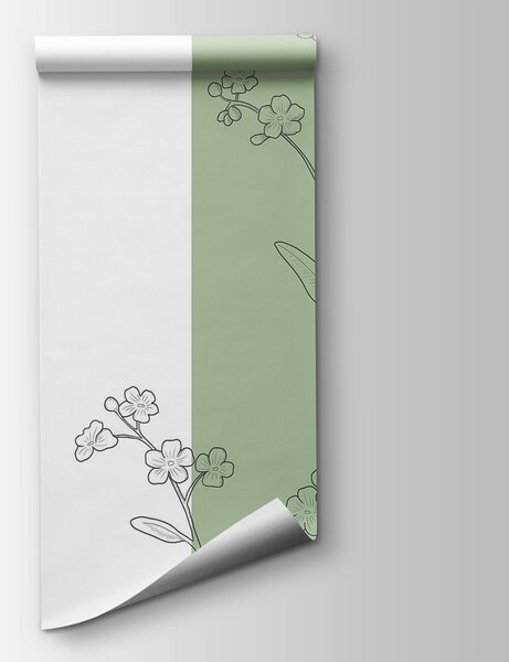 Fototapet Desenarea florilor și frunzelor, Fototapet flori, Fototapet populare, t00413v1 - Tapeko.ro