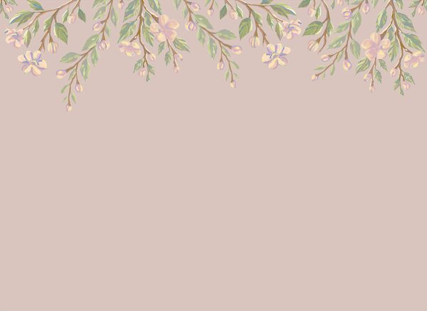 Fototapet Design floral delicat pe un fundal moale, Fototapet acuarelă, Fototapet populare, t00424v1 - Tapeko.ro