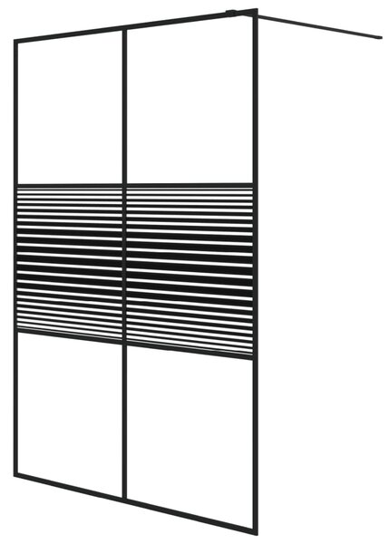 Paravan duș walk-in negru 140x195 cm sticlă ESG transparentă