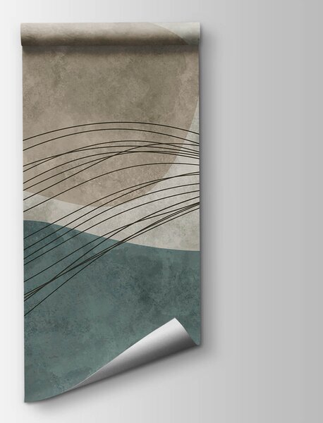 Fototapet Fundal albastru și alb cu cercuri și linii, Fototapet abstracte, Fototapet populare, t00396 - Tapeko.ro