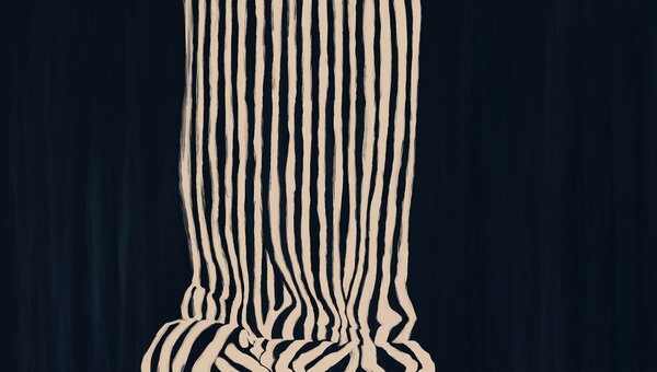 Fototapet Perdea cu dungi alb-negru, Fototapet abstracte, Fototapet populare, t00450 - Tapeko.ro