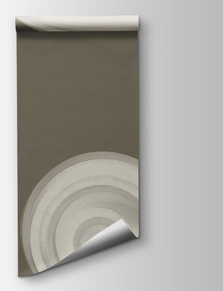 Fototapet Obiect alb învolburat pe fond maro, Fototapet abstracte, Fototapet populare, t00442 - Tapeko.ro