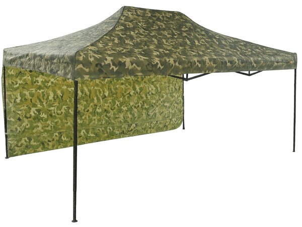 Pavilion de grădină 3x4,5m – din oțel, 1 perete lateral, Camuflaj