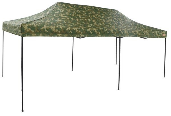 Pavilion de grădină 3x6m – din oțel, Fără pereţi laterali, Camuflaj