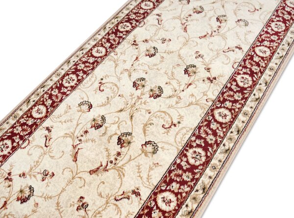 Traversa Hol, Model Clasic 523 120, Festonata, Latime 60 cm, Crem Rosu 60 x 200