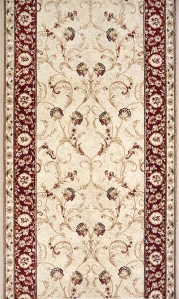 Traversa Hol, Model Clasic 523 120, Festonata, Latime 60 cm, Crem Rosu 60 x 200