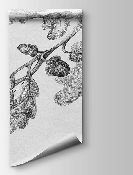 Fototapet Desenul unei ramuri cu frunze, Fototapet moderne, Fototapet populare, t00475 - Tapeko.ro