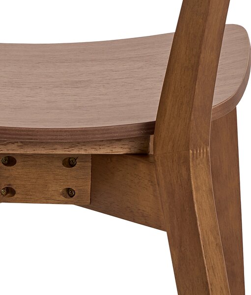 MAZZONI EXPORT ROXY Nucă Naturală - SCAUN DE LEMN PENTRU SALON SUFRAGERIE BUCĂTĂRIE RETRO