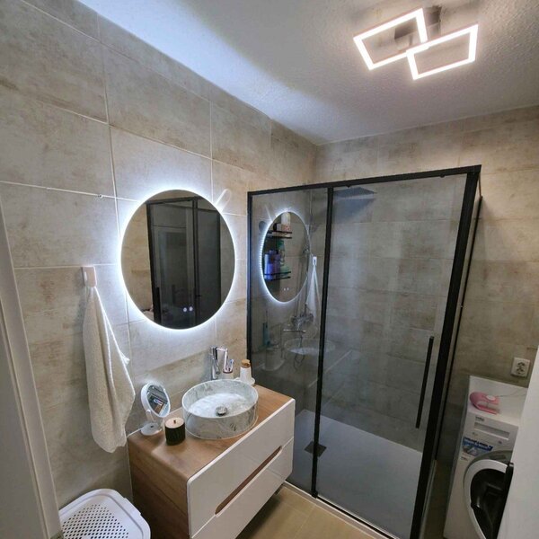 Oglindă de baie cu iluminare LED și funcție anti-ceață Belissimo