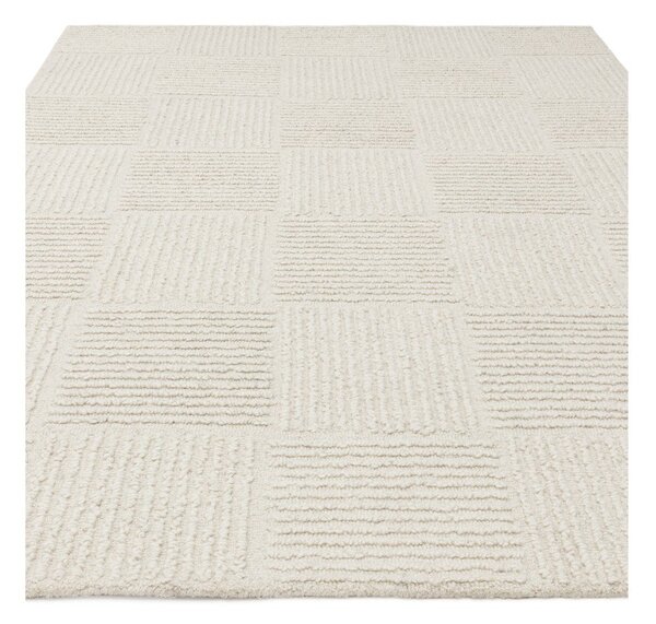 Covor fildeș țesut manual din lână 120x170 cm Zennith Grid – Asiatic Carpets