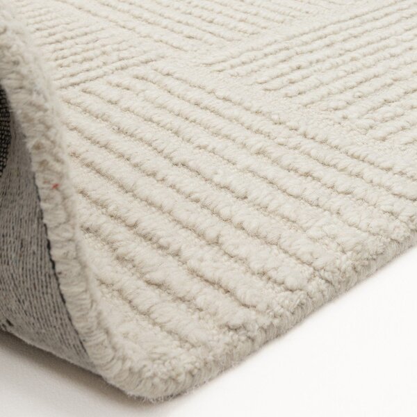 Covor fildeș țesut manual din lână 120x170 cm Zennith Grid – Asiatic Carpets